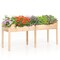 Natural Fir Wood Raised Planter Box with 2 Sections and Reinforced Corners Ideal for Outdoor Gardening